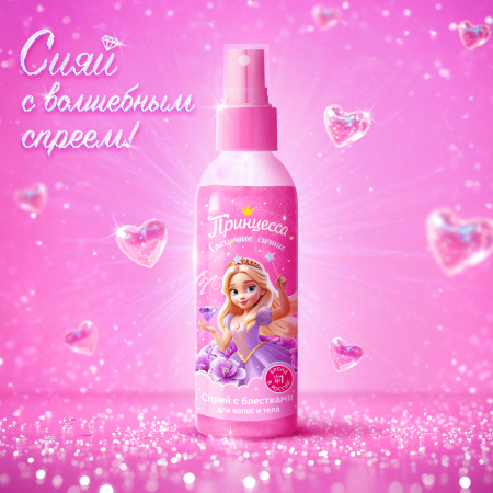 Новый спрей с блестками «Сказочное сияние» от бренда «Принцесса»